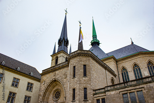 Beautiful Traditional Stone Work on the Notre Dame Cathedral in Luxembourg City, Luxembourg
