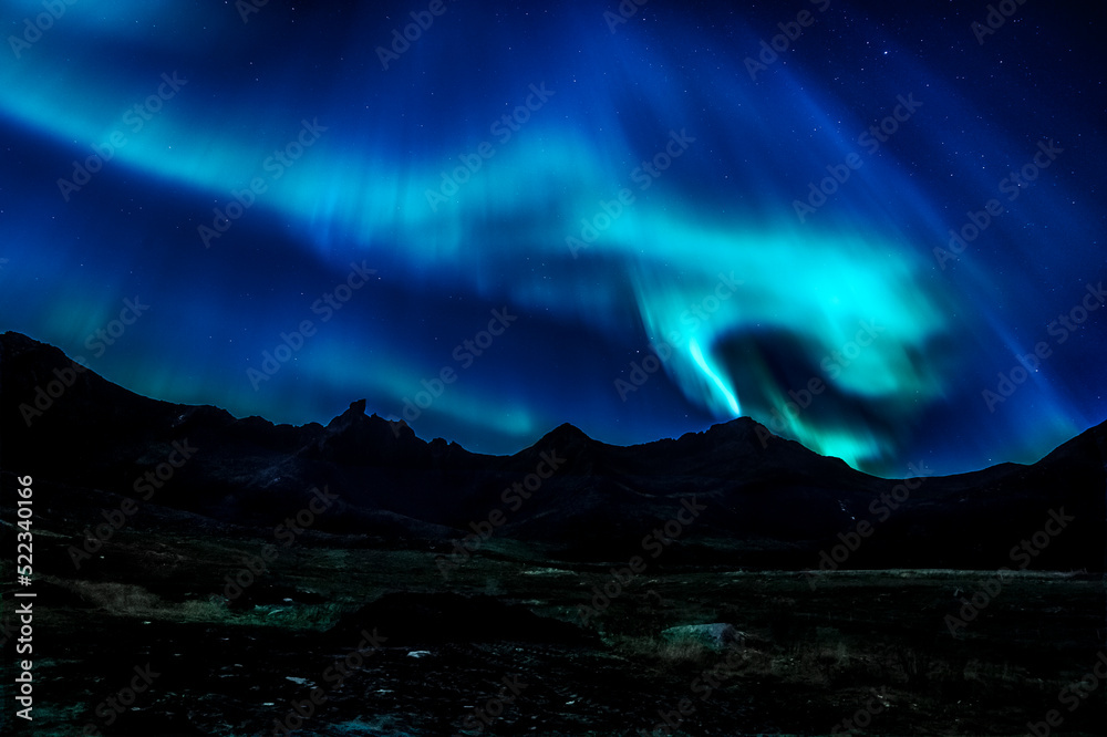 Aurora Borealis on Sky in Lofoten islands, Norway