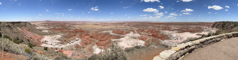 Pano of the painted desert by the Petrified Forest National Park.in Arizona