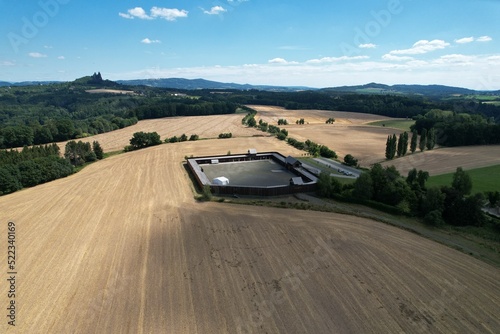 Celtic oppidum Semin replica,Czech republic,europe,Hradiště Semín,aerial panorama landscape view photo