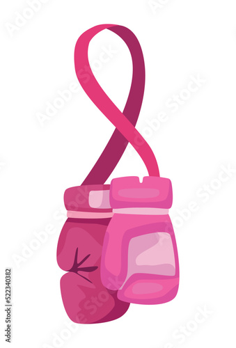 pink ribbon and boxing gloves