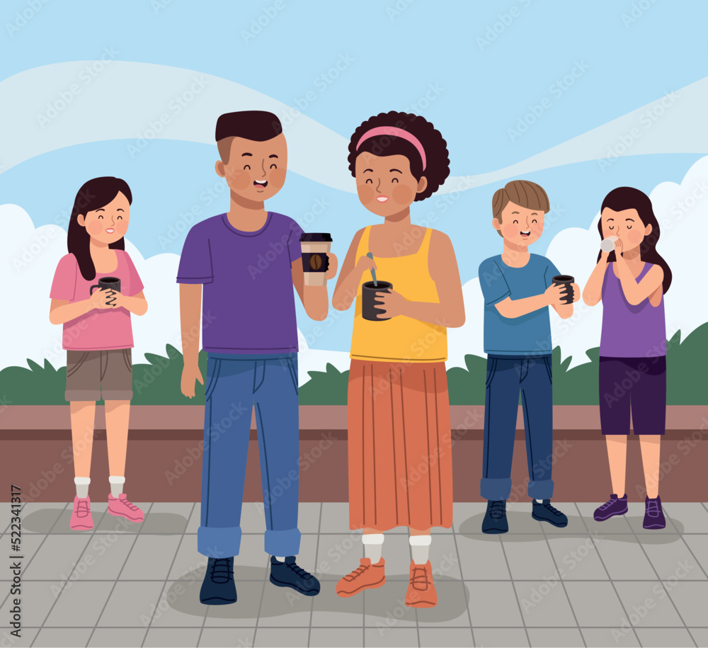 Fototapeta premium people drinking coffee