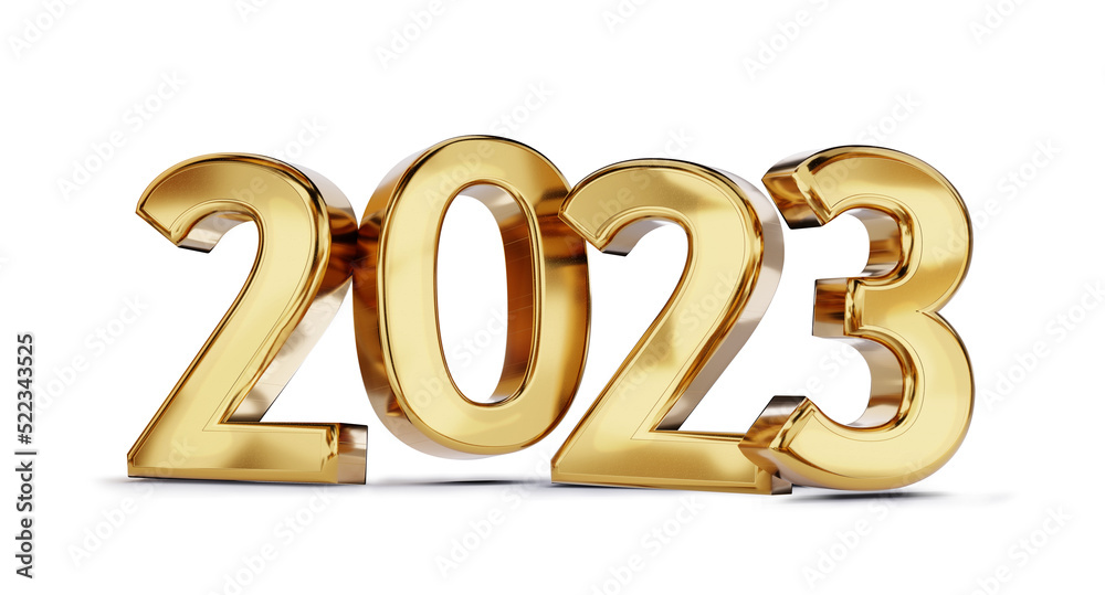 2023 golden bold letters symbol on transparent 3d-illustration 2023 golden bold letters symbol on transparent 3d-illustration