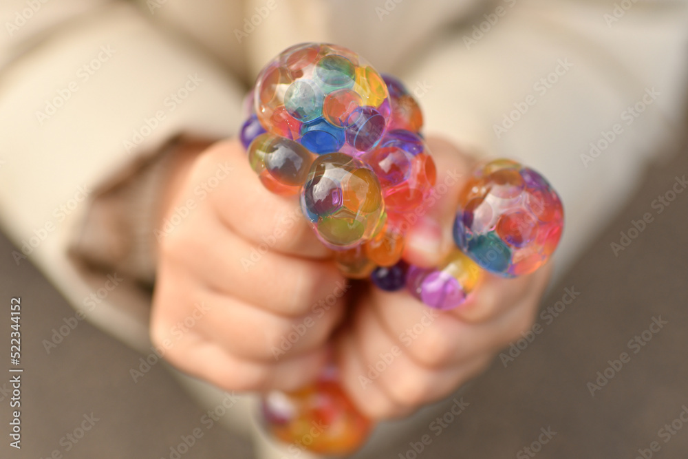 Antistress toy mesh ball filled with hydrogel Orbeez Antistress toy mesh ball filled with hydrogel Orbeez