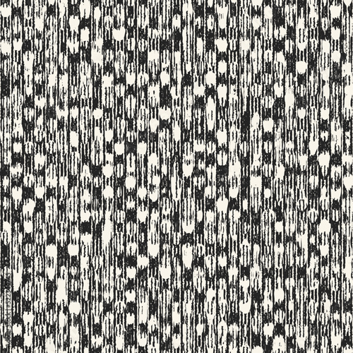 Monochrome Ikat Textured Checkered Pattern