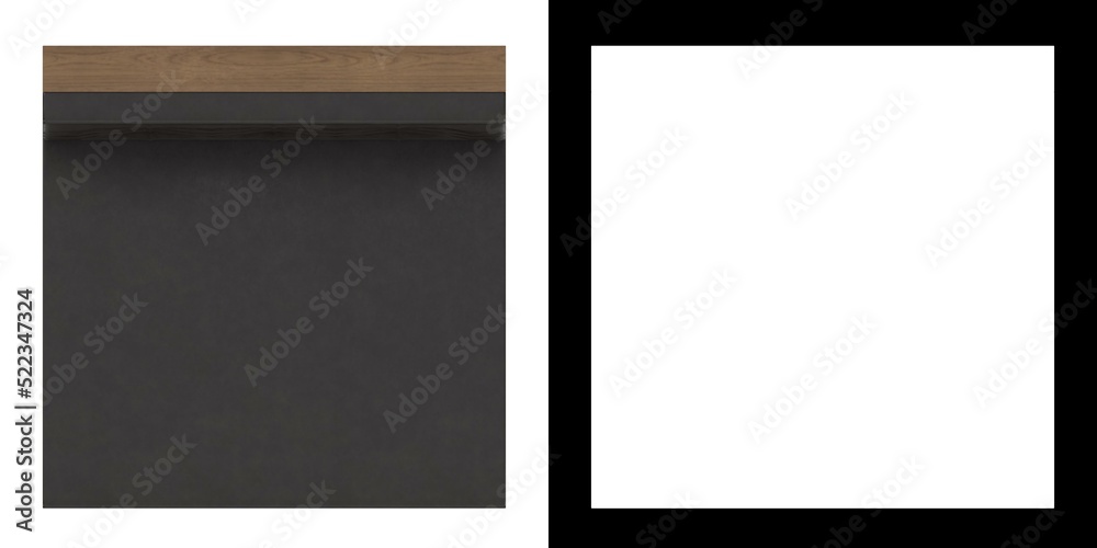 3D rendering illustration of a single seat diner booth banquette 3D rendering illustration of a single seat diner booth banquette