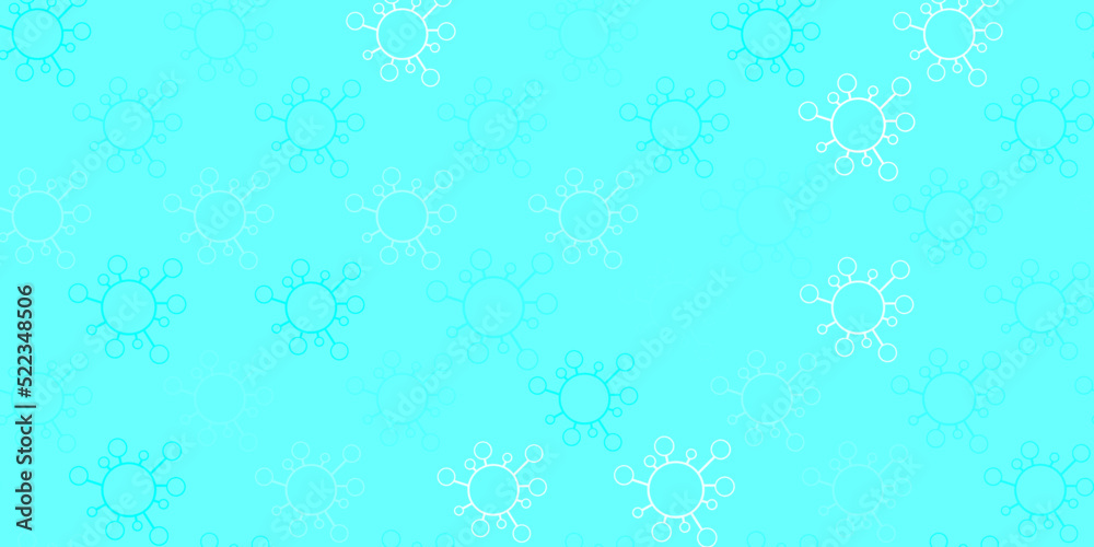 Light blue, green vector pattern with coronavirus elements. Light blue, green vector pattern with coronavirus elements.