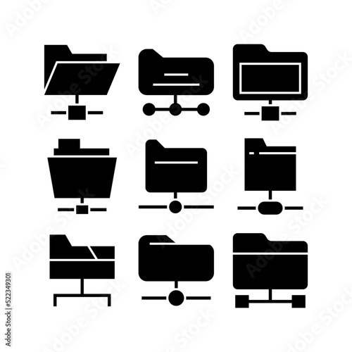 connected folder icon or logo isolated sign symbol vector illustration - high quality black style vector icons
