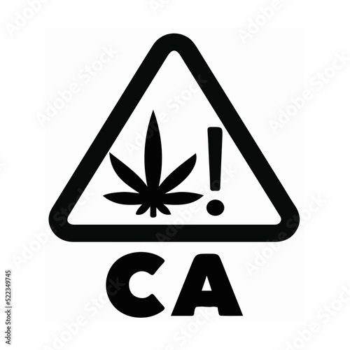 thc warning symbol cannabis california prop 65 vector icon sticker photo