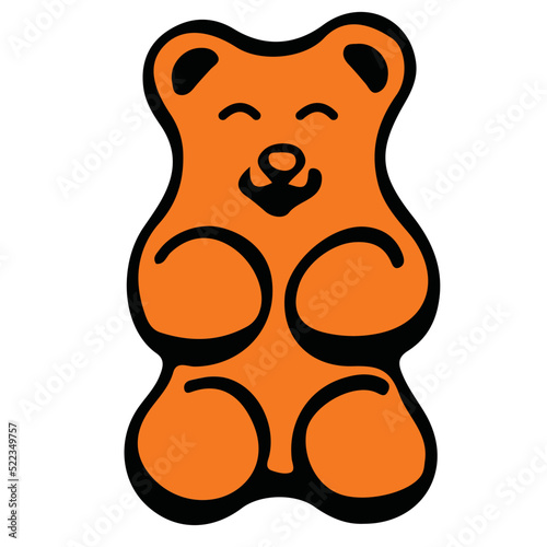 gummy bear orange vector cartoon character symbol gummybear photo