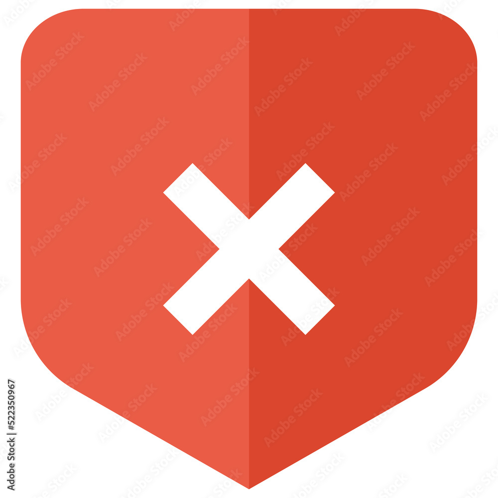 Obraz premium Cancel mark shield icon