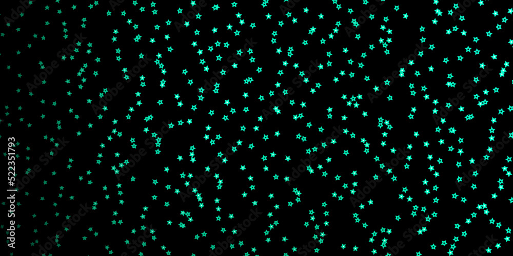 Dark Green vector background with small and big stars. Dark Green vector background with small and big stars.