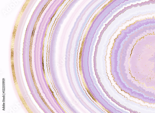 Agate slice wall art print with geode mineral texture and gold veins.