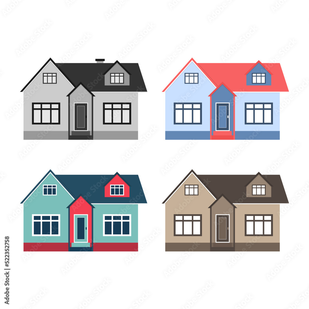 House vector icon in flat style isolated on white background
