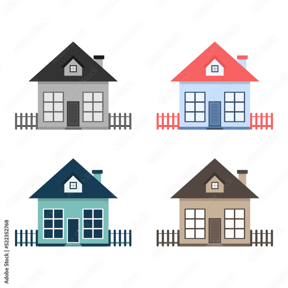 House vector icon in flat style isolated on white background