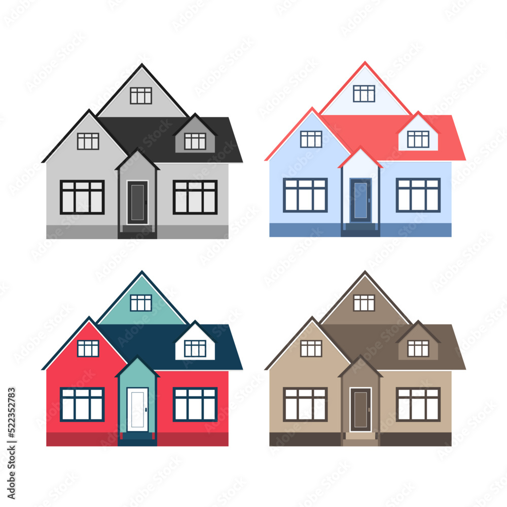 House vector icon in flat style isolated on white background House vector icon in flat style isolated on white background
