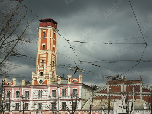 Fotografie, Obraz Oldest fire tower in Kharkiv that was built in 1857, 19th century architectural
