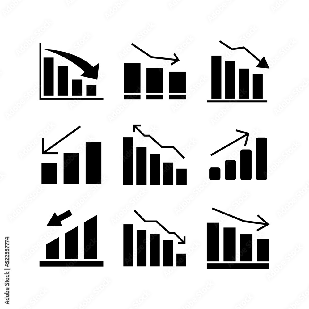 loss chart icon or logo isolated sign symbol vector illustration - high quality black style vector icons
