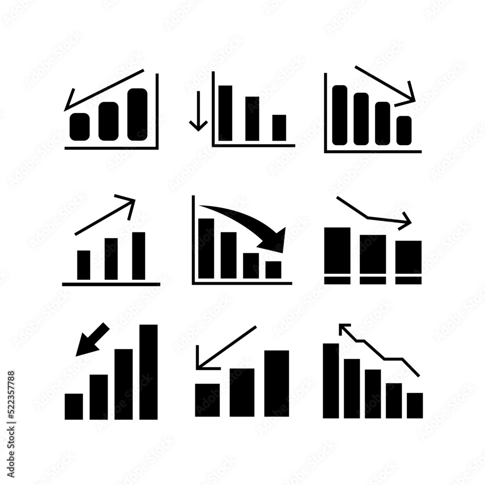 loss chart icon or logo isolated sign symbol vector illustration - high quality black style vector icons
