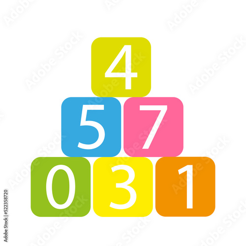 Free Download Children education toy cube number preschool flat. Toy developing fine motor skills teaches read count to fold learn figure joy education logo toy store website entertainment kid hobby school isolated - GFXLoad
