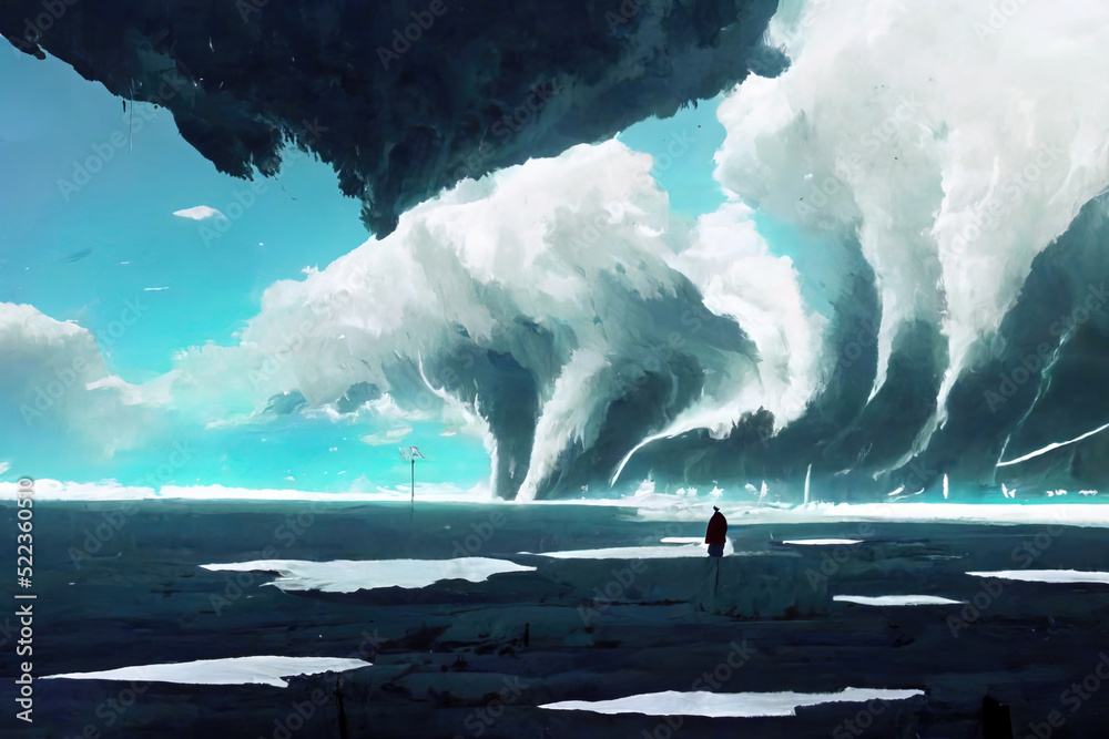 Fototapeta premium Climate change, Climate Apocalypse, Hurricane, blizzard