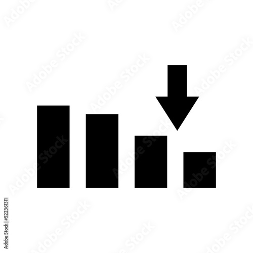 loss chart icon or logo isolated sign symbol vector illustration - high quality black style vector icons
