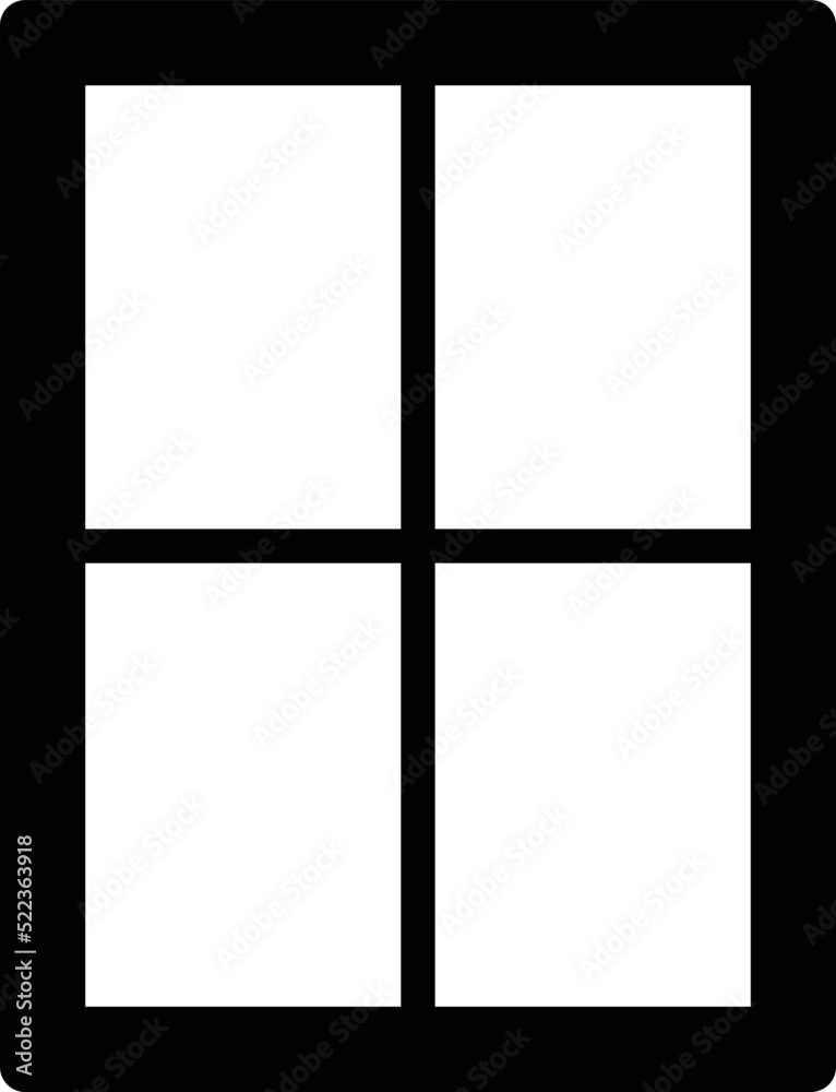 Simple casement window flat vector icon for home apps and websites Simple casement window flat vector icon for home apps and websites