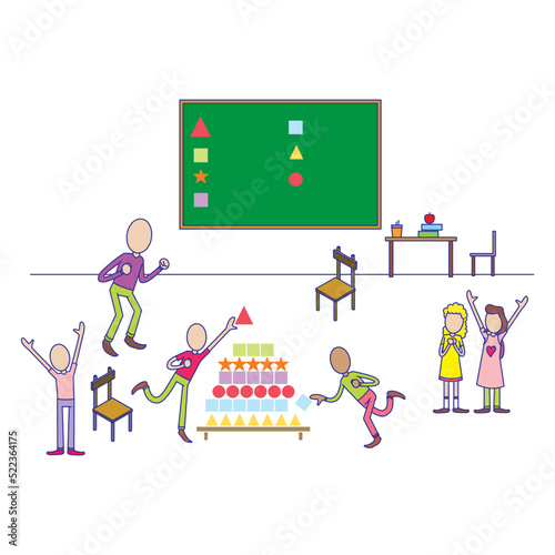 Teacher learn and play with his student
