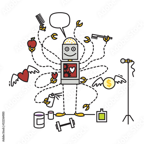 Multitasking modern robot with multiple hands