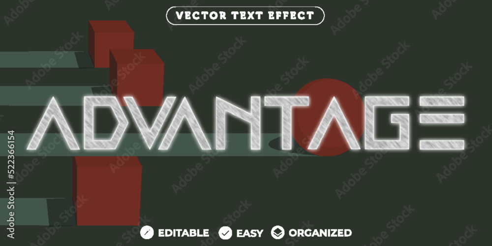 Obraz premium Advantage Text Effect,Fully Editable Font Text Effect