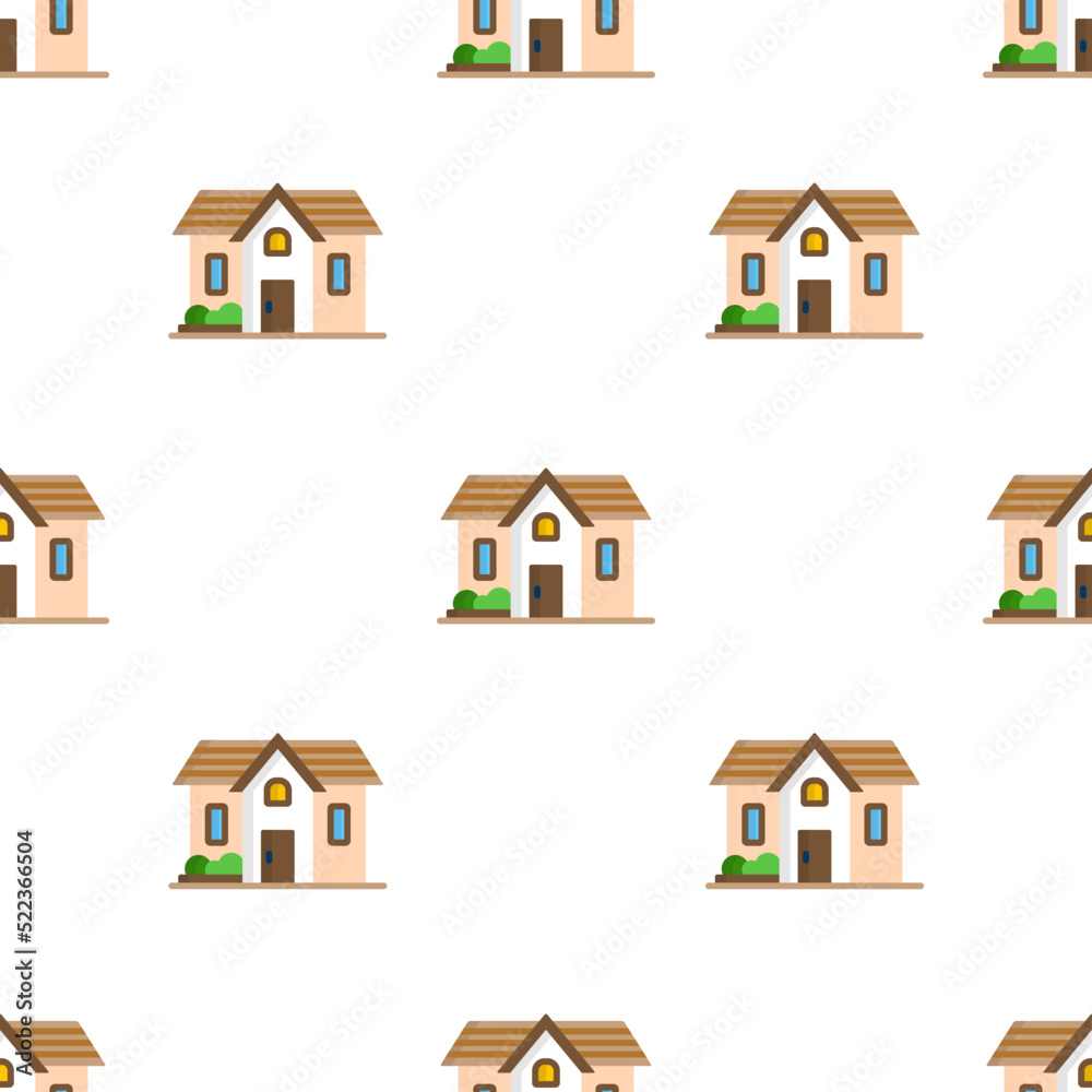 Single house pattern. house concept. flat trendy Vector seamless Pattern, background, wallpaper Single house pattern. house concept. flat trendy Vector seamless Pattern, background, wallpaper