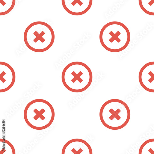 Single cancel pattern. cancel concept. flat trendy Vector seamless Pattern, background, wallpaper