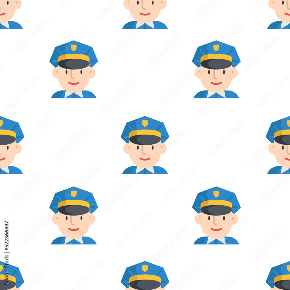Single policeman pattern. policeman concept. flat trendy Vector seamless Pattern, background, wallpaper Single policeman pattern. policeman concept. flat trendy Vector seamless Pattern, background, wallpaper