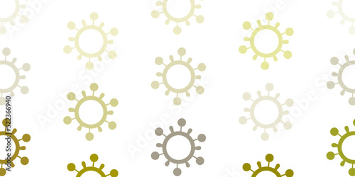 Light Green, Yellow vector texture with disease symbols.