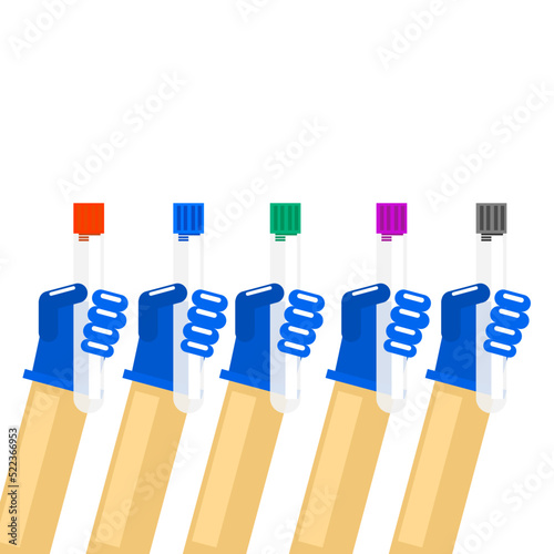 The vacuum blood specimen tube for laboratory illustration.