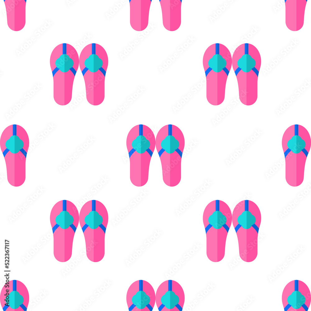 Single sandals pattern. sandals concept. flat trendy Vector seamless Pattern, background, wallpaper