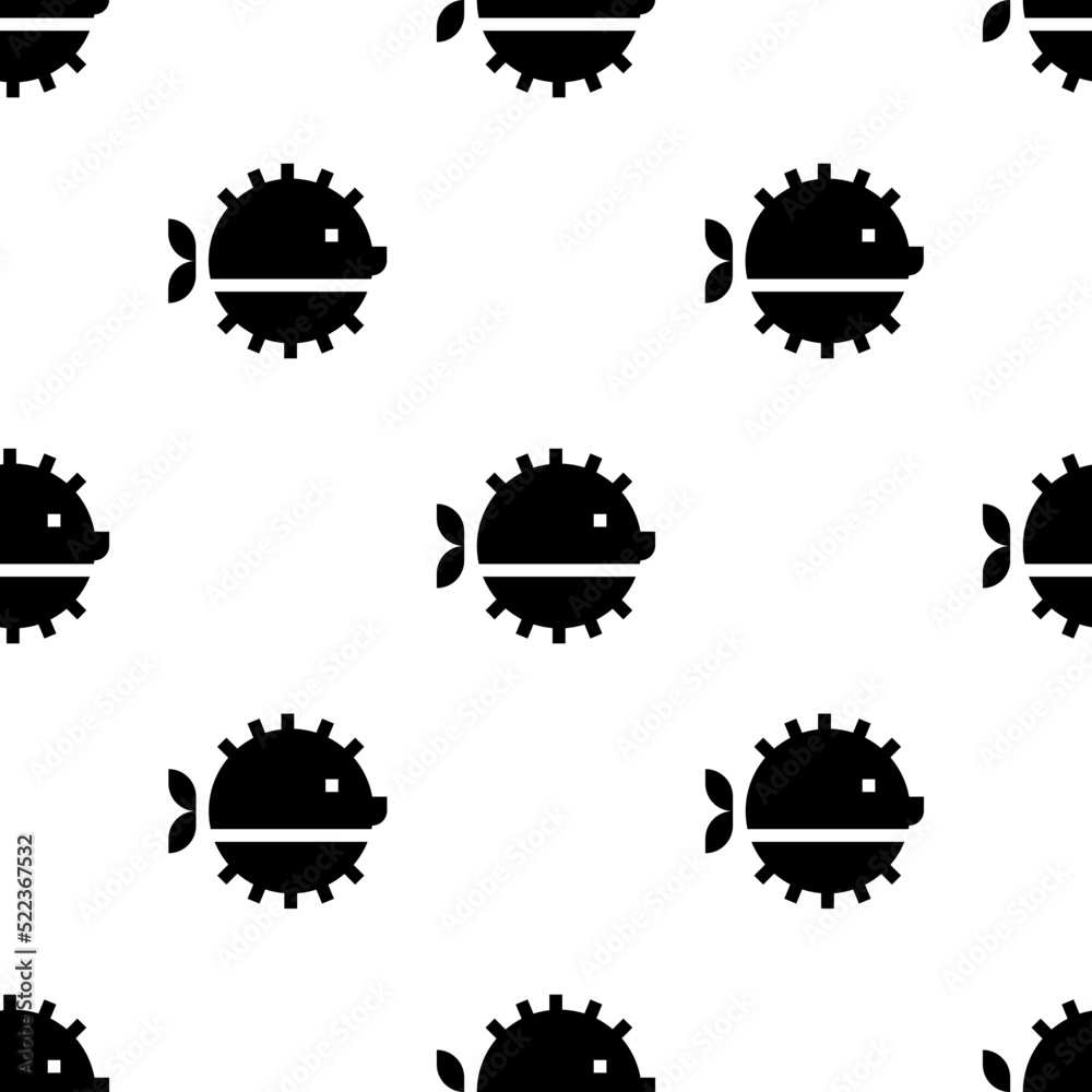 Single Puffer fish pattern. Puffer fish concept. filled trendy Vector seamless Pattern, background, wallpaper Single Puffer fish pattern. Puffer fish concept. filled trendy Vector seamless Pattern, background, wallpaper