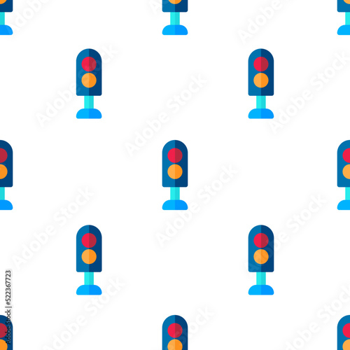 Single traffic light pattern. traffic light concept. flat trendy Vector seamless Pattern, background, wallpaper