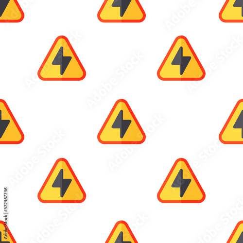 Single high voltage pattern. high voltage concept. flat trendy Vector seamless Pattern, background, wallpaper