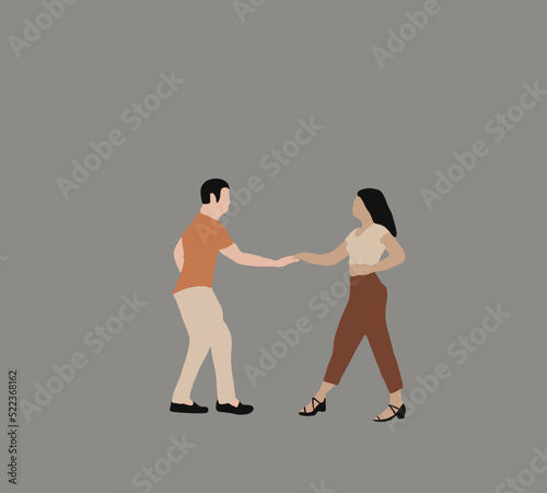 Couple dancing on street while performing a dance routine. Enjoy sweet moments of affection.