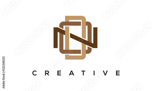 initial DON, NOD letters monogram, three letters creative modern typographic logo, eye catching alphabet stylish logo vector