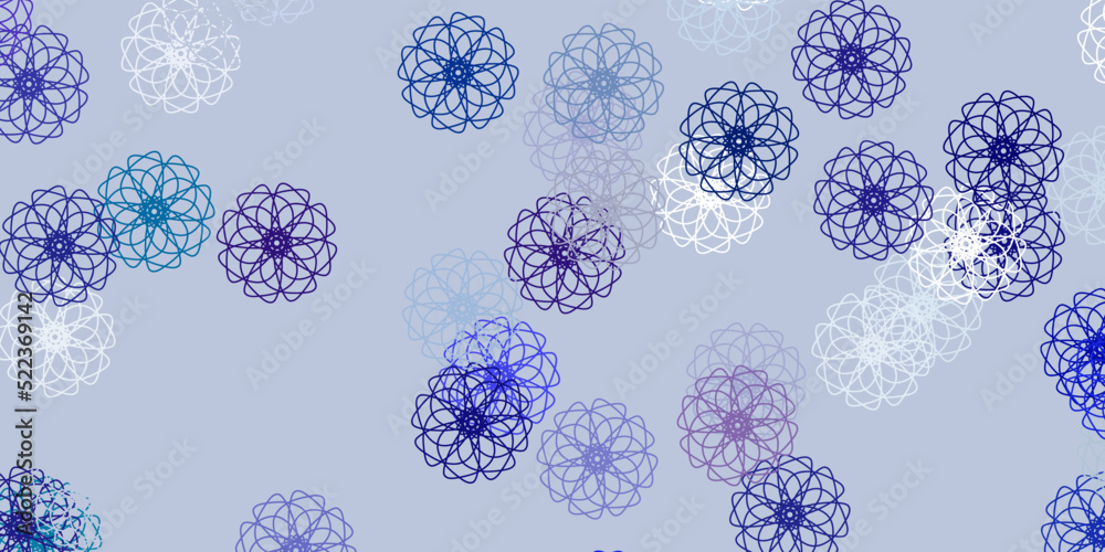 Light blue, red vector natural artwork with flowers.