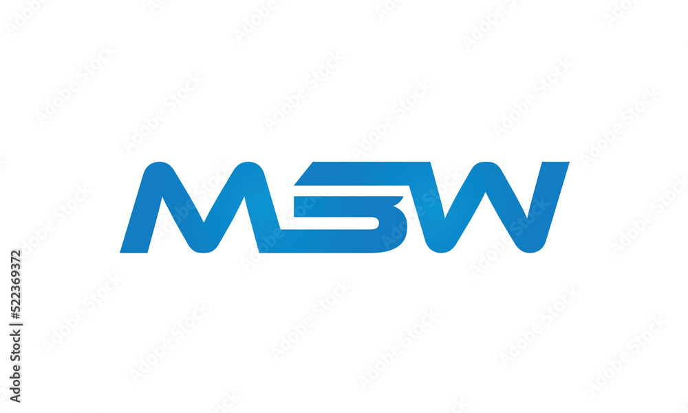 initial MBW creative modern lettermark logo design, linked typography monogram icon vector illustration