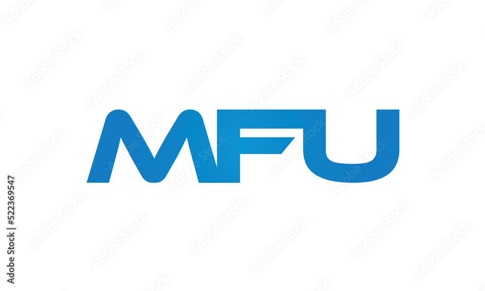 initial MFU creative modern lettermark logo design, linked typography monogram icon vector illustration