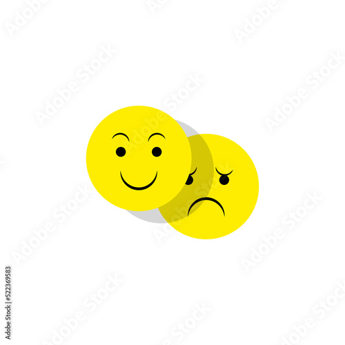 icon with yellow smile sad. Smiley face. Yellow emoji. Happy face. Smile icon. Vector illustration. stock image. 