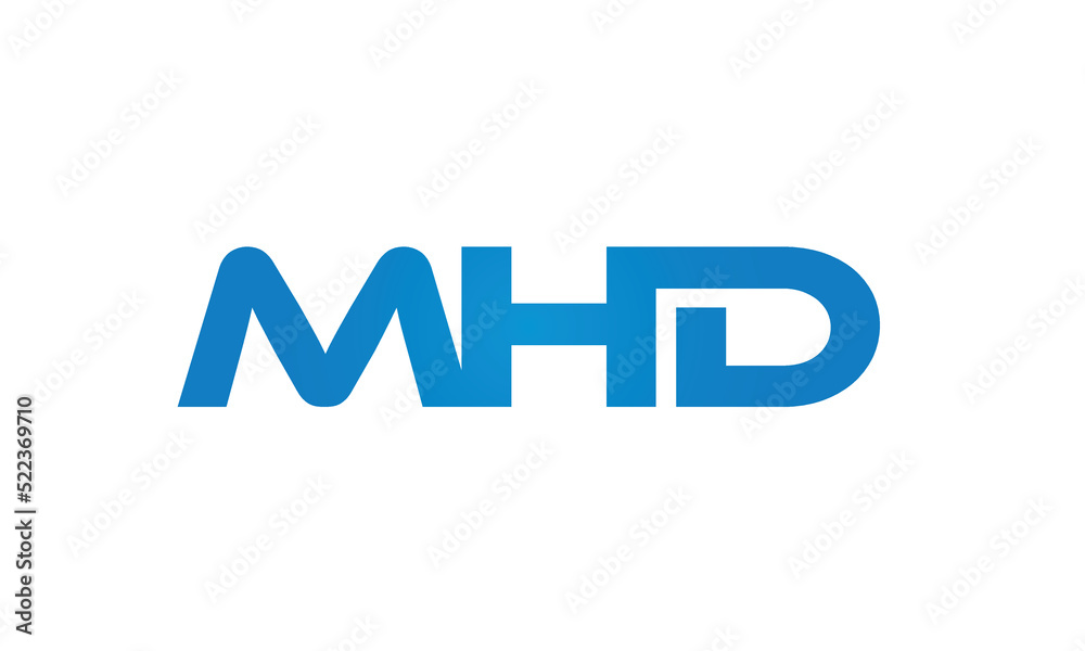 initial MHD creative modern lettermark logo design, linked typography monogram icon vector illustration