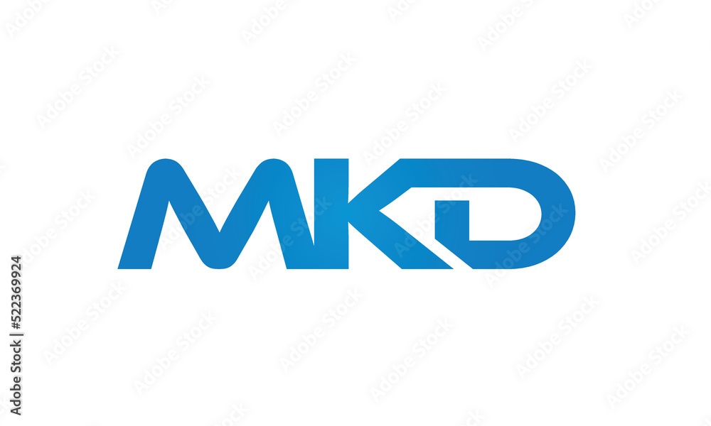 initial MKD creative modern lettermark logo design, linked typography monogram icon vector illustration