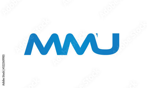 initial MMU creative modern lettermark logo design, linked typography monogram icon vector illustration