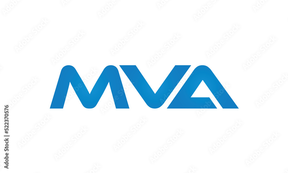 initial MVA creative modern lettermark logo design, linked typography monogram icon vector illustration 
