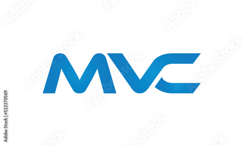 initial MVC creative modern lettermark logo design, linked typography monogram icon vector illustration 
